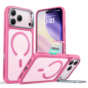 ESR�@iPhone 17 Pro Max(6.9�C���`)MagSafe�Ή��A�B��X�^���h�t���A�~���^���[�O���[�h�P�[�X �t���X�g�s���N�@1A86800501-Frosted Pink