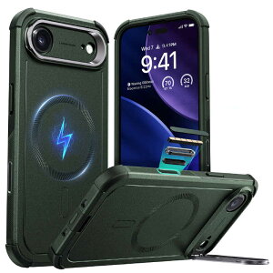 ESR�@iPhone Air (6.5�C���`)MagSafe�Ή��A�B��X�^���h�t���A3�w�\���Ռ��z���n�C�u���b�h�P�[�X �I���[�u�O���[���@1A88000401-Olive Green