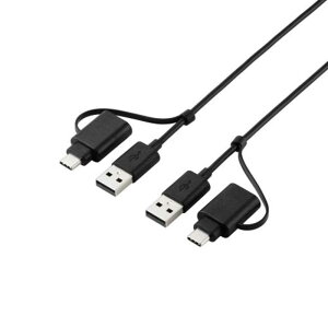 GR@ELECOM@f[^ڍsP[u USBNP[u 1.5m Win11/10/MacΉ USB2.0/480Mbps hbOhbv CXg[sv L[{[hE}EXL Type-Cϊt@UC-TV7BK