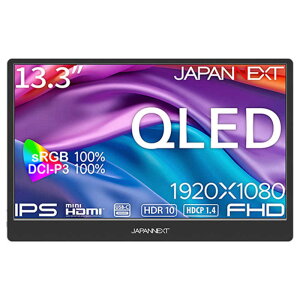 JAPANNEXT@IPSpl QLED(ʎqhbg)eNmW[̗p FHDoCj^[ miniHDMI USB-C X}[gP[Xt m13.3^ / tHD(1920×1080)n (2Nۏ)@JN-MD-IQ1301FHDR-N