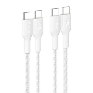 BELKIN@USB-C to USB-C ґgP[u 240W 2M zCg 2{Zbg@CAB025fq2MWH2PK