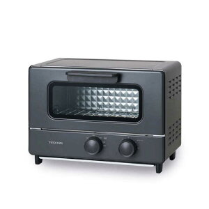テスコム トースター 2枚焼き オーブントースター コンパクト 無段階温度調節 1000W タイマー15分 一人暮らし向け 鉄製フレーム扉 パンくずトレイ付 ブラック TSB51A-K