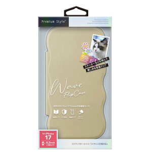 PGA�@iPhone 17�p �E�F�[�u�t���b�v�P�[�X Premium Style �x�[�W���@PG-25AWF02BE