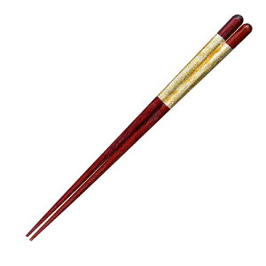 イシダ 箸 21cm 23cm プレミアムアイ エレガントライン 梨地冬茜 金沢純銀箔 漆 木製 天然木 赤 ハシ21CM23CMプレミアムアイエレ