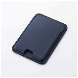 エレコム ELECOM MagSafe カードケース iPhone用 2枚収納 レザー風 薄型 マグネット脱着 オープンポケット スマホ カード入れ MAGKEEP ネイビー AMS-MAGCDNV