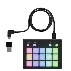 AREA�@�V���[�g�J�b�g�L�[�{�[�h �Z���T�[�� 15�{�^�� USB-C�{USB-A�ڑ� (Windows11�Ή�) 15KEYENHANCER �u���b�N�@SD-PAD15