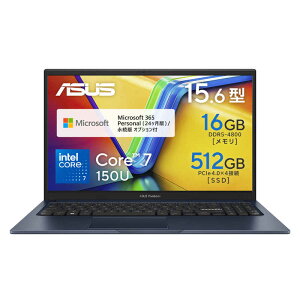 ASUS �G�C�X�[�X�@�m�[�g�p�\�R�� Vivobook 15 [ 15.6�^ / Win11 Home / Core 7 / 16GB / 512GB / M365 (24����) or Office �I���\ ]�@X1504VAC7165BUS