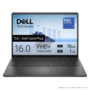 DELL�@�f���@�m�[�g�p�\�R�� Dell 16 [ 16�^ / Win11 Home / Core 7 / ������16GB / SSD1TB ] �J�[�{���u���b�N�@ND76-FWBC