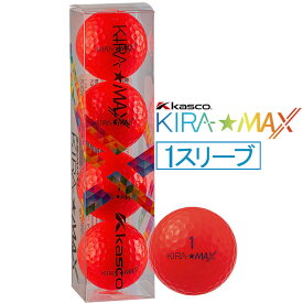 キャスコ　ゴルフボール KIRA MAX (キラマックス) ［4球(1スリーブ)］ レッド　KIRAMAX