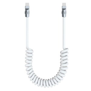 ���{�g���X�g�e�N�m���W�[�@USB-C �P�[�u�� �V���R���R�C���P�[�u�� 1.5m �m USB Power Delivery�Ή� �n �z���C�g�@JT-COIL100WCC-WH