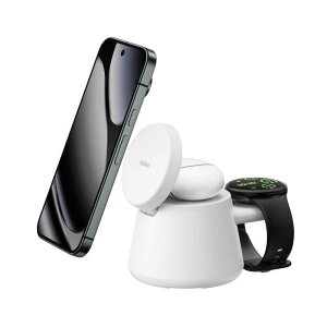 BELKIN�@UltraCharge Qi2 25W 3-in-1 ���W���[�����[�d�h�b�N �z���C�g�@WIZ052dqWH