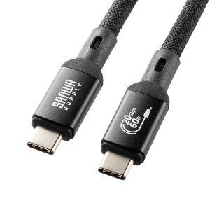 �T�����T�v���C�@USB-C �� USB-C�P�[�u�� �m�f�� /�[�d /�]�� /3m /USB Power Delivery /60W /USB4 Gen2×2�n �u���b�N�@KU20GCCP6030
