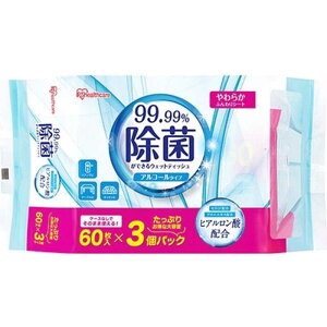 �A�C���X�I�[���}�@IRIS OHYAMA�@���ۂ��ł���E�F�b�g�e�B�b�V�� �A���R�[���^�C�v 60����×3�p�b�N�@WTS60A3P