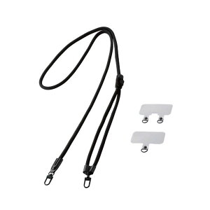 �G���R���@ELECOM�@�X�}�z �V�����_�[ 42�`78cm �X�g���b�v�V�[�g�t �ۂЂ��^�C�v �X�g���b�v�z���_�[ �l�b�N�X�g���b�v �u���b�N�@P-STSDH2R06BK