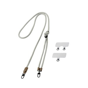 �G���R���@ELECOM�@�X�}�z �V�����_�[ 42�`78cm �X�g���b�v�V�[�g�t �ۂЂ��^�C�v �X�g���b�v�z���_�[ �l�b�N�X�g���b�v ���C�g�O���[�@P-STSDH2R06GYL