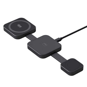 SUNEAST�@Qi2 25W 3in1���C�����X�[�d�� �܂肽���ݎ� 3�䓯���[�d�\ �z���C�g�@SE-WC025FC004BKF