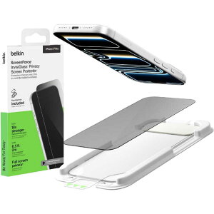 BELKIN�@iPhone 17Pro �K���X�t�B���� ScreenForce InvisiGlass �X�N���[���v���e�N�^�[ �`�����h�~�@OVA213FQ