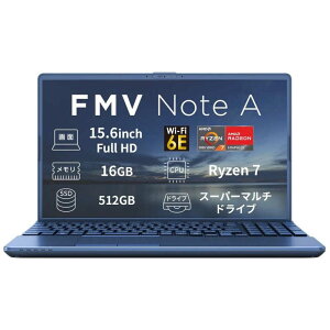 �x�m�ʁ@FUJITSU�@�m�[�g�p�\�R�� FMV Note A [ 15.6�^ / Win11 Home / Ryzen 7 / ������16GB / SSD512GB / M365 or Office ] ���^���b�N�u���[�@FMVA700L1L