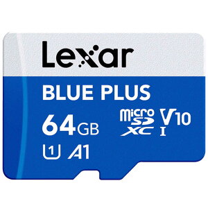 LEXAR�@Lexar microSDXC�J�[�h BLUE PLUS�V���[�Y V10 UHS-I U1 A1 �m64GB�n�@LMSBLPL064G-BNANJ