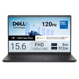 DELL�@�f���@DC15250 �m15.6�^ / Win11 Home / intel Core 3 / �������F8GB / SSD512GB / Microsoft 365 Personal �n �J�[�{���u���b�N�@ND25-GNM3BC