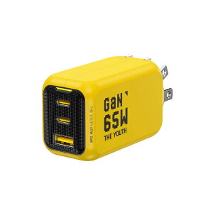 AOHI�@THE YOUTH PD 65W USB C×2�|�[�g USB A×1�|�[�g PC/�^�u���b�g/�g�ѓd�b 65W�}���[�d �C�G���[�@RE-JEYTP65YL1