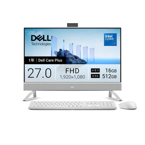 DELL�@�f���@�f�X�N�g�b�v�p�\�R�� [ 27�^ / Win11 Home / Core 7 / ������16GB / SSD512GB ] �p�[���z���C�g�@AD69-GHC