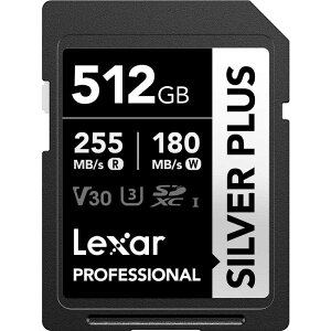 �y2026�N05��15�������\��zLEXAR�@SDXC�J�[�h Professional SILVER PLUS�V���[�Y V30 UHS-I U3 �Ǐo���x �ő�255MB/s �m512GB�n �m512GB�n�@LSDSIPL512G-BNNPJ