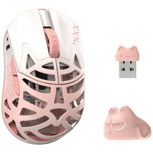 KIBU�@�Q�[�~���O�}�E�X Beast Miao �m���w�� / �L��/����(���C�����X) / 5�{�^�� / USB�n White��Pink�@WL-BMIAO-WPI-O