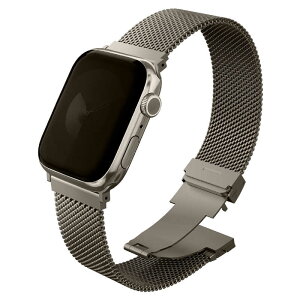 KENZAN�@UNIQ DANTE PRO APPLE WATCH SELF-ADJUSTABLE MESH STEEL BAND �o���h 42/41/40MM - TITANIUM SLIVER�@UNIQ-42MM-DANPTSIL