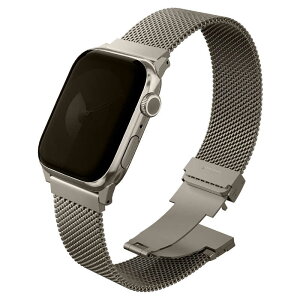 KENZAN�@UNIQ DANTE PRO APPLE WATCH SELF-ADJUSTABLE MESH STEEL BAND �o���h 49/46/45/44MM - TITANIUM SLIVER�@UNIQ-49MM-DANPTSIL