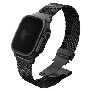 KENZAN�@UNIQ DANTE PRO APPLE WATCH SELF-ADJUSTABLE MESH STEEL BAND �o���h 49/46/45/44MM - GRAPHITE BLACK�@UNIQ-49MM-DANPGBLK