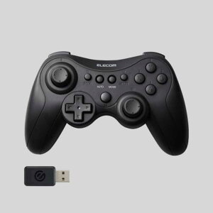 �G���R���@ELECOM�@�Q�[���p�b�h PC�p ���C�����X 2.4GHz Windows11/10�Ή� XInput DirectInput �A�� �u���b�N �m13�{�^���n�@JC-GP40XBK