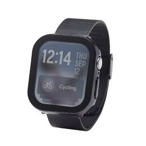 �G���R���@ELECOM�@�A�b�v���E�H�b�` �J�o�[ Apple Watch Series 11 / 10 �m 42mm �n �����K���X 10H �ϏՌ�PC�t���[�� �h�� �u���b�N�@AW-25BFCGEBK