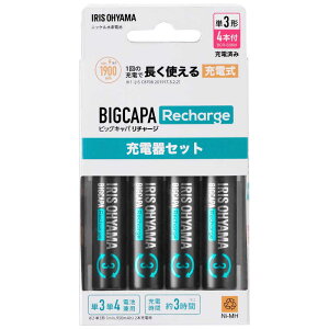 �A�C���X�I�[���}�@IRIS OHYAMA�@BIGCAPA Recharge �[�d��Z�b�g �P3�`4�� �m�[�d��{�[�d�r /�P3�`4�{ /�P3�`�`�P4�`���p�n�@BCRSC3MH4S