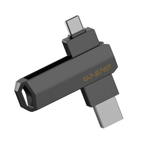 SUNEAST�@�O�t��SSD �X�e�B�b�N�^ Revolve R10 �V���[�Y 512GB USB 3.2(Gen 2)USB Type C/USB-A���Ή� ��]���J�o�[ s �u���b�N �m�|�[�^�u���^�n�@SE-PS0512G2LO1BF