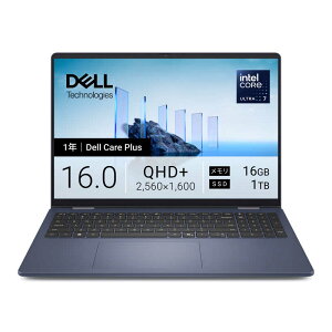 DELL�@�f���@�m�[�g�p�\�R�� Dell 16 Plus 2-in-1 DB06250 [ Copilot+ PC / Win11 Home / Core Ultra 7 ] �~�b�h�i�C�g�u���[�@CCL76P-FWC