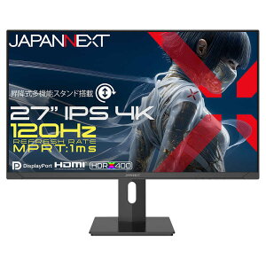 JAPANNEXT�@�Q�[�~���O���j�^�[ JN-IPS27G120U2-HSP 27�^ IPS 120Hz/1msMPRT 4K3840×2160 HDMI2.1 DP���� 4K�F120Hz�ڑ� VRR �������� �s�{�b�g