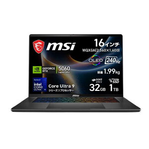 �y2026�N06��04�������\��zMSI�@�Q�[�~���O�m�[�g�p�\�R�� �mCopilot�{ PC / 16.0�^ / Windows11 Home / �������F32GB / SSD�F1TB / 2026�N6�����f���n�@Stealth-16-AI�{B3WF-2679JP