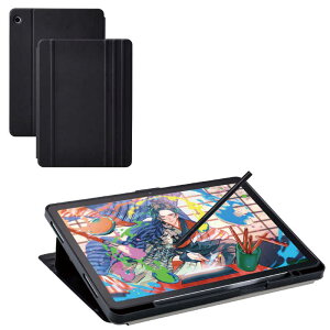 �G���R���@ELECOM�@Wacom MovinkPad 11 �P�[�X �t���b�v�J�o�[ 3�i�K�p�x���� �y���z���_�[ ���^ TPU �u���b�N�@TB-WM11WVDBK