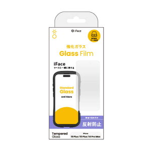 HAMEE�@iPhone 16 Plus(6.7�C���`) iFace ���E���h�G�b�W�����K���X ��ʕی�V�[�g iFace �A���`�O���A�@41-981405