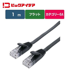 �r�b�N�A�C�f�A�@LAN�P�[�u�� Cat6A �t���b�g 1m �m1m / �J�e�S���[6A / �t���b�g�n �u���b�N�@BIM-LC6A1FL100K