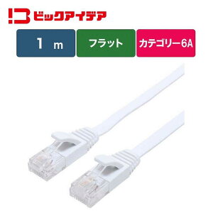 �r�b�N�A�C�f�A�@LAN�P�[�u�� Cat6A �t���b�g 1m �m1m / �J�e�S���[6A / �t���b�g�n �z���C�g�@BIM-LC6A1FL100W
