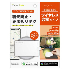 �g���j�e�B�@�����h�~�E�݂܂���J�[�h Apple Find My�EAndroid Find Hub���Ή� �[�d�^�C�v �X�g���b�v�t�� �z���C�g�@TR-STFMCRC-WT