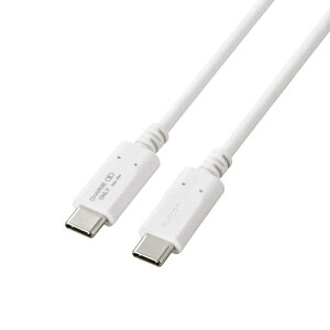 �G���R���@ELECOM�@USB Type-C to USB Type-C�P�[�u��/USB Power Delivery�Ή�/60W�Ή�/�X�^���_�[�h/�[�d��p/1.0m/�z���C�g�@MPA-CCFC10WH
