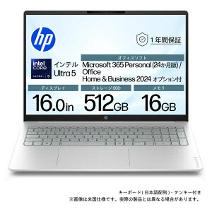 HP�@�m�[�g�p�\�R�� OmniBook 3 [ 16�^ / Win11 Home / Core Ultra 5 / ������16GB / SSD512GB / Office�I���\ ] �O���C�V���[�V���o�[�@DD3C9PA-AAAB