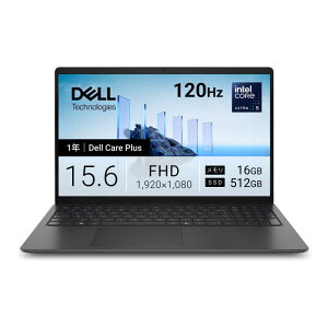 DELL�@�f���@Dell 15 D15260 �m15.6�^ / Win11 Home / intel Core Ultra 5 / �������F16GB / SSD�F512GB�n �J�[�{���u���b�N�@ND65GWBC