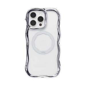 HAMEE�@�miPhone 16 Pro Max��p�niFace BeBling Wave MagSynq �N���A�P�[�X iFace �V���o�[�@41-192584