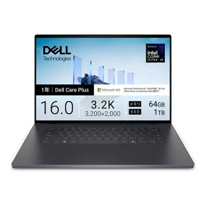DELL�@�f���@�m�[�g�p�\�R�� XPS 16 DA16260 [ Copilot+ PC / 16�^ / Win11 Home / Core Ultra 9 / 64GB / 1TB / M365 ]�@MCX106T-GWM3C
