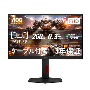 AOC�@�Q�[�~���O�t���f�B�X�v���C �m23.8�^ / �t��HD(1920×1080) / ���C�h / 260Hz�n�@24G4ZR/11
