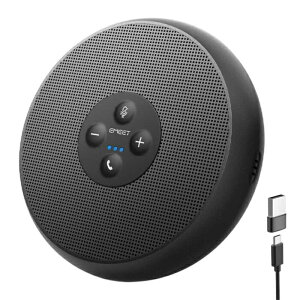 EMEET�@�X�s�[�J�[�t�H�� Zoom�F�� USB�ڑ� ��c�p�}�C�N�X�s�[�J�[ 360�x�S�����W�� �m�C�Y�L�����Z�����O �o�����ʘb Windows/Mac�Ή� M1A �u���b�N�@E1015
